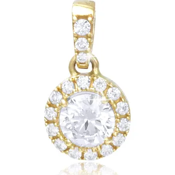 Přívěsek GEMMAX Zlatý přívěsek s čirými zirkony – zlatý šperk ryzosti 585/1000 v Dárkovém balení s Certifikátem GLPYB-17221