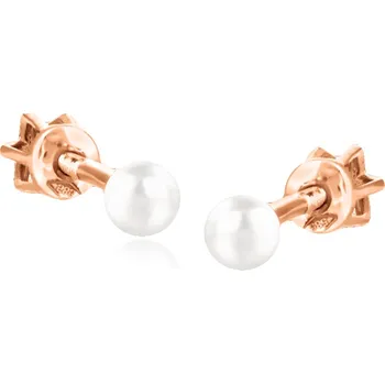 Náušnice Cutie Jewellery Z8019 Perlové náušnice na šroubek z růžového zlata Ø 3,6-4 mm model Z8019 – zlatý šperk ryzosti 585/1000 v Dárkovém balení s Certifikátem GLERP-37221