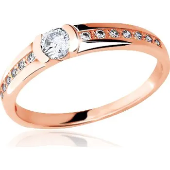 Prsten Cutie Jewellery Z6708-2106 Zásnubní prsten z růžového zlata se zirkonem model 2106 vel.56 – zlatý šperk ryzosti 585/1000 v Dárkovém balení s Certifikátem GLRRB-56-26201