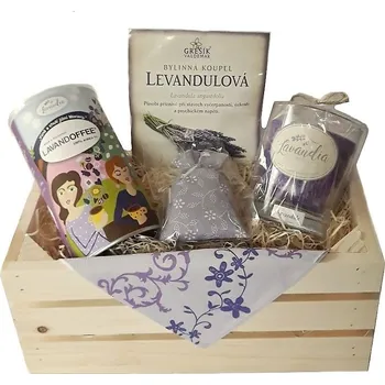 Dárkový potravinový koš Český koš - Český koš Levandulová bedýnka 1