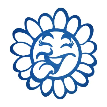 Samolepící dekorace SAMOLEPKA Květina dekor 034 levá vysmátá kopretina (65 - škrábaný kov modrý) NA AUTO, NÁLEPKA, FÓLIE, POLEP, TUNING, VLASTNÍ TEXT, TISK, AUTOSAMOLEPKY.cz, POLEPY, OBRÁZEK, LOGO, SAMOLEPKY