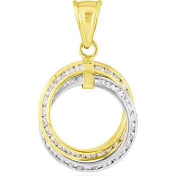 Přívěsek GEMMAX Zlatý přívěsek Trinity se zirkony – zlatý šperk ryzosti 585/1000 v Dárkovém balení s Certifikátem GLPCB-39171