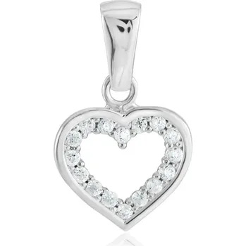 Přívěsek GEMMAX Original – garance kvality Přívěsek Srdce z bílého zlata se zirkony – zlatý šperk ryzosti 585/1000 v Dárkovém balení s Certifikátem GBPWB-34041