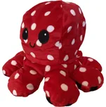 Oboustranná plyšová chobotnice s měnícím se výrazem - malá zelená - černá