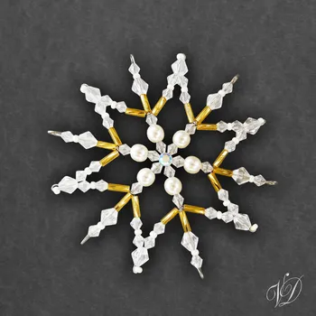 Vánoční ozdoba Vánoční korálková hvězda 0408 (PEVNÁ A NEREZ) Christmas bead ornament (Vánoční hvězda z korálků - Korálková hvězdička a vločka - Hvězdy a hvězdičky z korálků - Christmas bead star)