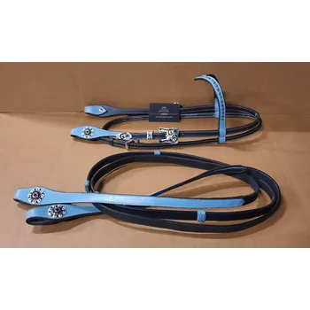 GVR Černo-modrá westernová uzdečka s otěžemi