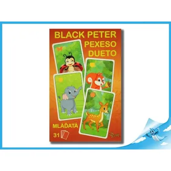 Cestovní hra Černý Petr/Pexeso/Dueto mláďata 3v1 31 ks