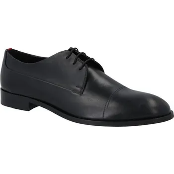 Pánská zimní obuv HUGO Kůžoné derby boty Smart | Barva:černý | Velikost:45