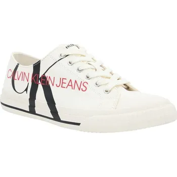 Pánské pantofle CALVIN KLEIN JEANS Plátěné tenisky IVANO | Barva:bílý | Velikost:41