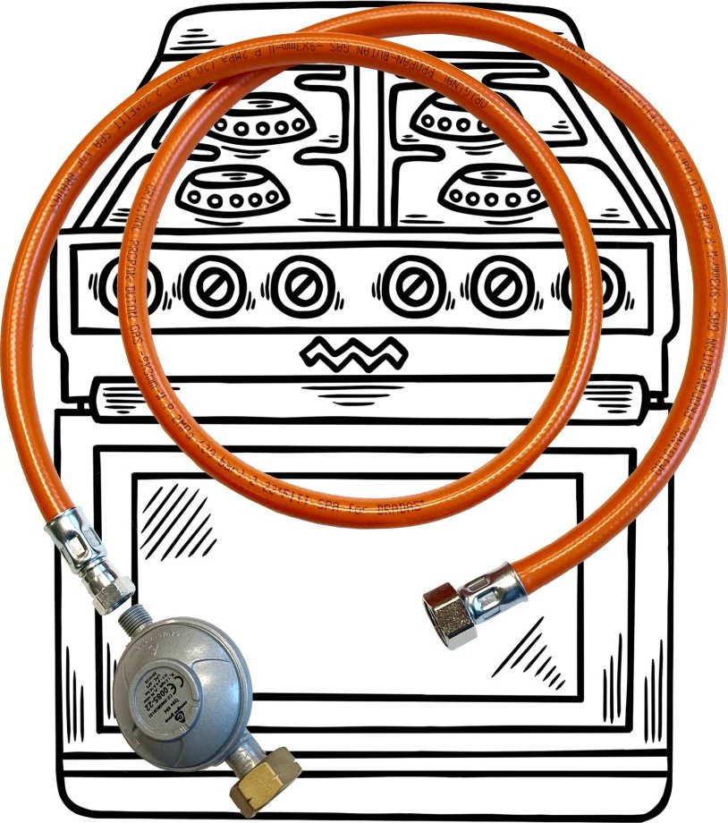 BM Sporáková souprava propan butan – připojení k PB lahvi 30MB150S