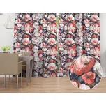 Sametový závěs Tamara TMR-018 Červené květy 145x150 cm