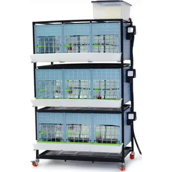 Třípatrová odchovna kuřat, drůbeže CIMUKA vyšší verze s vyhříváním, napájením a krmítky