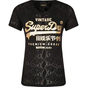 Dámské tričko Superdry Tričko SNAKE BURNOUT | Barva:černý | Velikost:XS
