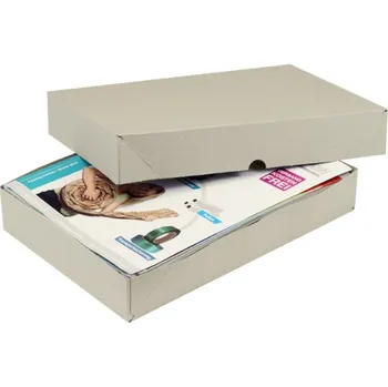 Karton Skládací krabice, lepená, vnitřní rozměry 305 x 215 x 50/50 mm, formát A4