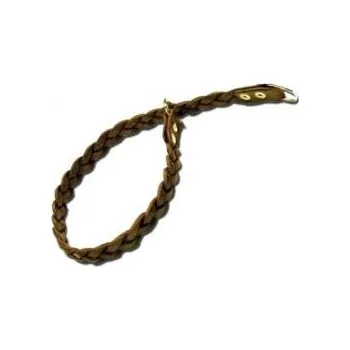 Obojek pro psa Zubíček - výroba loveckých potřeb Kožený obojek pletený - stahovací - Velikost 35