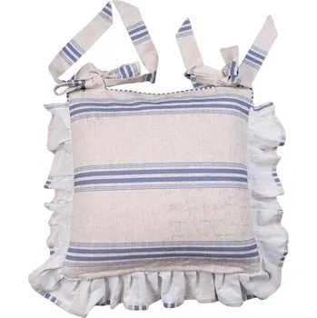 Povlak na dekorativní polštářek Béžový bavlněný povlak na podsedák s volánky Devine French Roster - 40*40cm