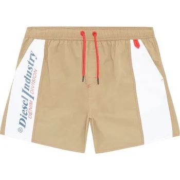 Dámské plavky Pánská koupací kraťasy 00SXLI 0PCAI E6489 khaki/bílá - Diesel khaki L