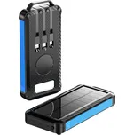 BOT Solární powerbanka SP4 1 panel 10000mAh s kabely a svítilnou Barva: Modrá