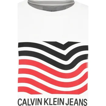 Pánská mikina CALVIN KLEIN JEANS Mikina MODERNIST WAVE | Barva:bílý | Velikost:L