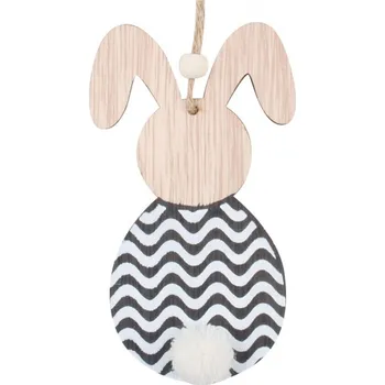 Dekorace do dětského pokoje Zajíček černobílý na zavěšení 12 cm