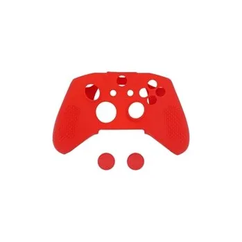 Herní konzole Silikonový anti-slip obal na ovladač + 2x gumičky na analogové páčky - červený Xbox One