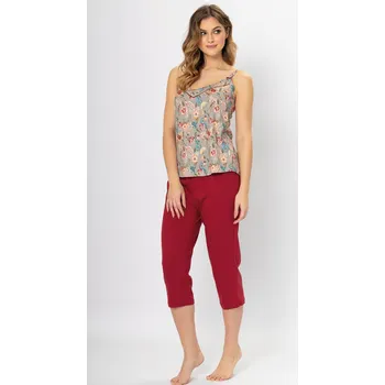 Pánské pyžamo DÁMSKÉ PYŽAMO LUCJA 1314 kaštanové XL