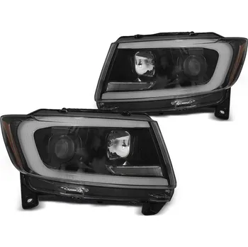 Přední světlomet TUNING-TEC Přední světla Jeep Grand Cherokee 11-13 - černá TUBE LIGHT SEQ