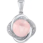 SILVEGO stříbrný přívěsek Ariel s přírodním růženínem a Brilliance Zirconia JST14738PRO