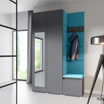 Předsíňová stěna Předsíňová stěna Emi 20 - grafit Barva panelů: Modrá - Trinity 13