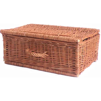 Úložný box Proutěná truhlička 50 cm (Velká proutěná truhlička 50 cm z přírodního proutí jako úložný box)