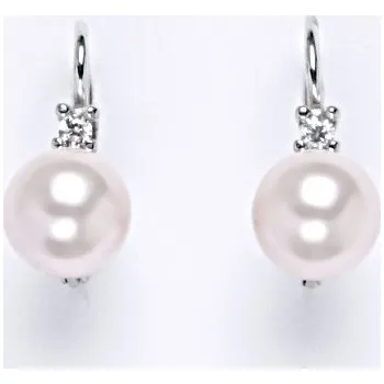Náušnice Stříbrné náušnice perla Swarovski Rosaline - NK1207 (Stříbrné náušnice se Swarovski perlou 8 mm)