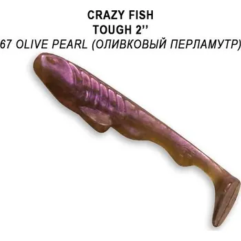 Umělá nástraha Gumová nástraha Crazy Fish Tough 5cm 67 Olive pearl (8ks)