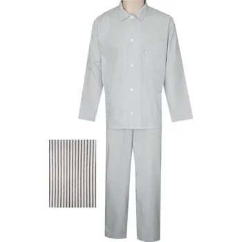 Pánské pyžamo Pánské Pyžamo Popelín FOLTÝN PI09 hnědý proužek Velikost: 5XL, Materiál: Košilovina-popelín