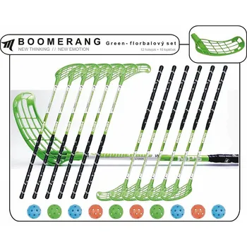 Florbal Florbalový set MPS Boomerang Green (12 hokejek) vel. 95cm (=106cm) 8x levá / 4 x pravá