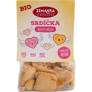 Čokoláda Zemanka Medová bio srdíčka s máslem 100 g