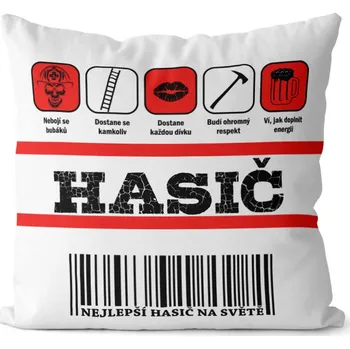 Dekorativní polštářek Polštář 40 x 40 cm - Hasič 100%