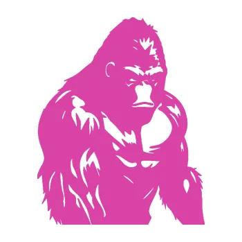 Samolepící dekorace Gorila 004 pravá (16 - růžová) SAMOLEPKA NA AUTO, NÁLEPKA, FÓLIE, POLEP, TUNING, VLASTNÍ TEXT, TISK, AUTOSAMOLEPKY.cz, POLEPY, OBRÁZEK, LOGO, 3D STICKERS
