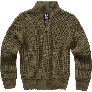 Chlapecký svetr Svetr dětský Kids Marine Pullover Troyer olivový 146/152