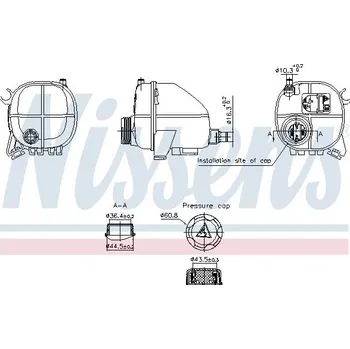Chladič motoru Vyrovnávací nádoba, chladivo NISSENS 996357