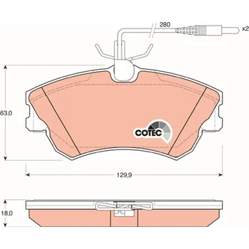 Brzdová destička Sada brzdových destiček, kotoučová brzda TRW GDB1270