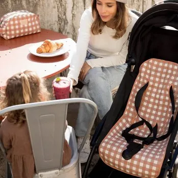 Nobodinoz Hyde Park Univerzální podložka do kočárku - Terracotta Checks