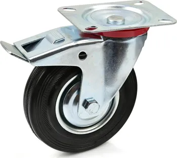 Pojezdové kolečko Geko G71519 náhradní otočné kolečko gumové s brzdou 125 mm