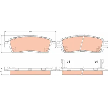 Brzdová destička Sada brzdových destiček, kotoučová brzda TRW GDB4455