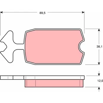 Brzdová destička Sada brzdových destiček, kotoučová brzda TRW GDB127