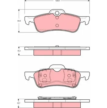 Brzdová destička Sada brzdových destiček, kotoučová brzda TRW GDB1477