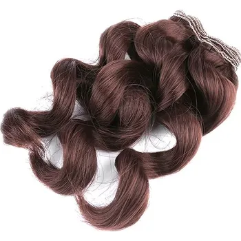 Vlasy pro panenku S 25cm, vlnité - č. 2 hnědá