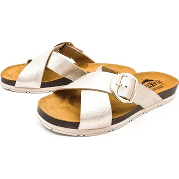 Dámské pantofle Dámské kožené pantofle 565288 ELEFANTE LAME NUDE Plakton stříbrná Barva: nude, Velikost: 40