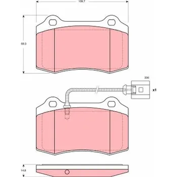 Brzdová destička Sada brzdových destiček, kotoučová brzda TRW GDB1644