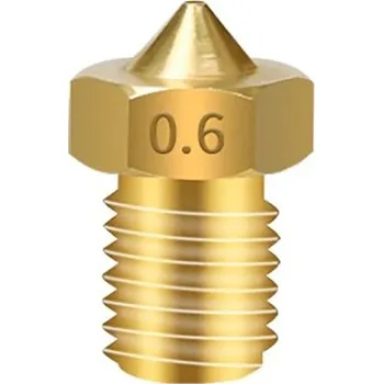 Příslušenství k 3D tiskárně Mosazná tryska KINGROON V6 E3D 0.6mm M6