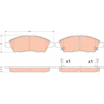 Brzdová destička Sada brzdových destiček, kotoučová brzda TRW GDB3613